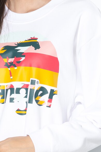 Wrangler Bluza sport cu imprimeu logo si decolteu la baza gatului Femei