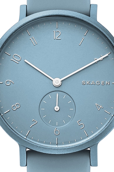 Skagen Ceas analog rotund unisex, cu o curea de silicon Aaren Kulor Femei