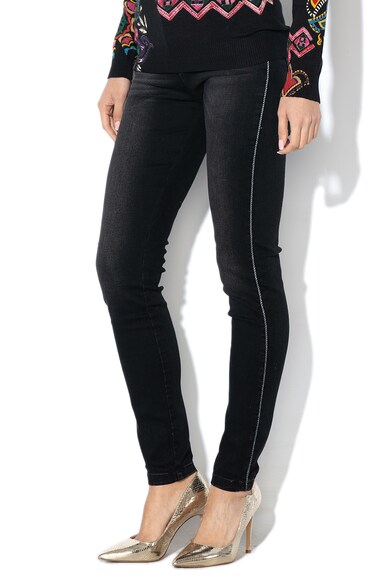 DESIGUAL Blugi skinny cu detalii cu paiete New York Femei