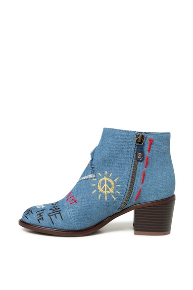 DESIGUAL Botine cu model din denim si toc inalt Femei