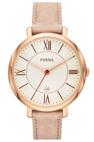 Fossil Ceas analog cu carcasa rotunda Jacqueline, Maro camel Femei