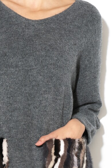 Silvian Heach Collection Ingmar bő fazonú pulóver műszőrme zsebekkel női