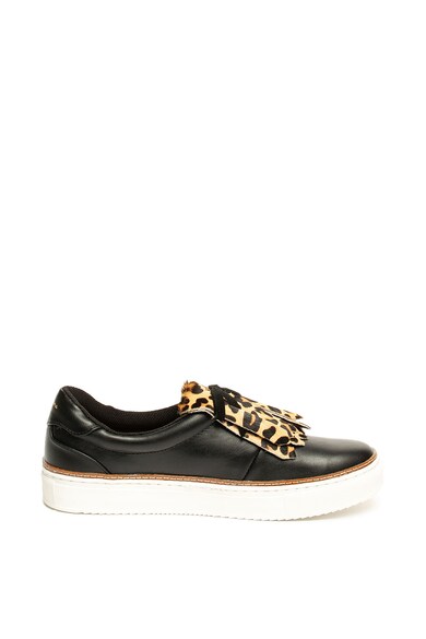 Pepe Jeans London Pantofi sport slip-on cu franjuri animal print Adams Fringe Femei