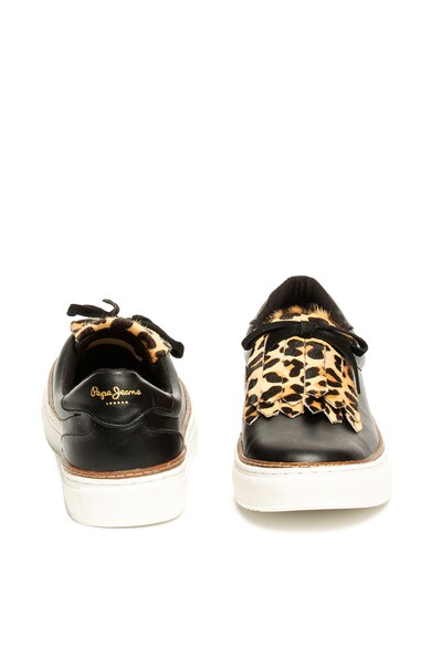 Pepe Jeans London Pantofi sport slip-on cu franjuri animal print Adams Fringe Femei