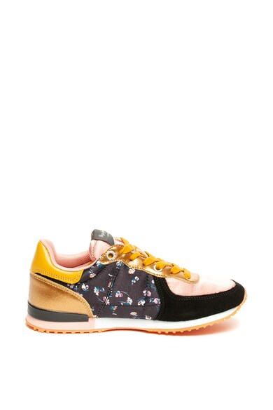 Pepe Jeans London Pantofi sport cu model colorblock si garnituri florale Sydney Fete