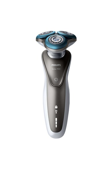 Philips Aparat de ras  S7720/26, Lame duble Super Lift & Cut, Docking curatare, Sistem GentlePrecisio, LED, Acumulator, 3 capete, Rotire Dynamic Flex in 5 directii, Trimmer, Husa calatorie, Alb Barbati