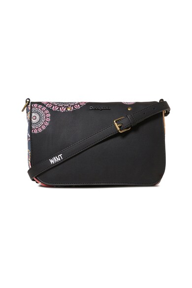 DESIGUAL Geanta crossbody de piele ecologica, cu imprimeu Femei