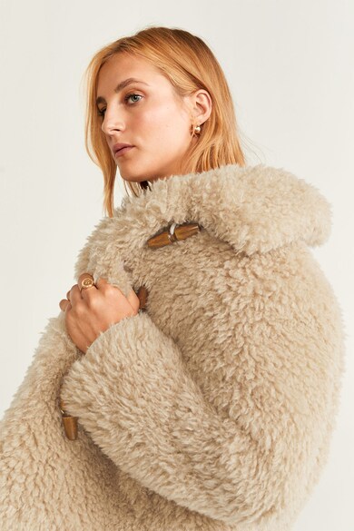 Mango Haina din blana shearling sintetica Bolita Femei