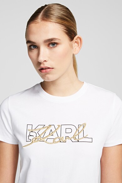 Karl Lagerfeld Logómintás pamutpóló női