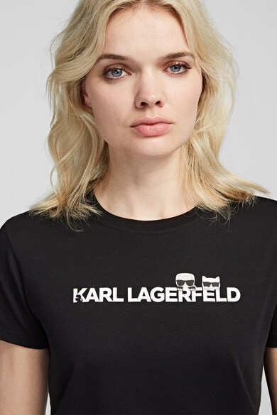 Karl Lagerfeld Tricou de bumbac, cu imprimeu logo Ikonik Femei