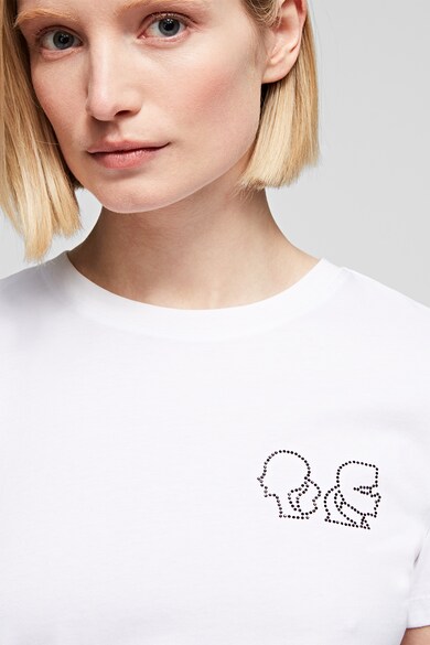 Karl Lagerfeld Памучна тениска с декоративни камъни KARL X OLIVIA PALERMO Жени