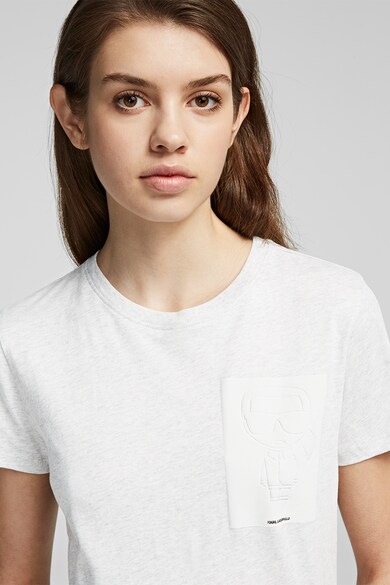 Karl Lagerfeld Ikonik Póló kontrasztos részlettel a mellrészen női