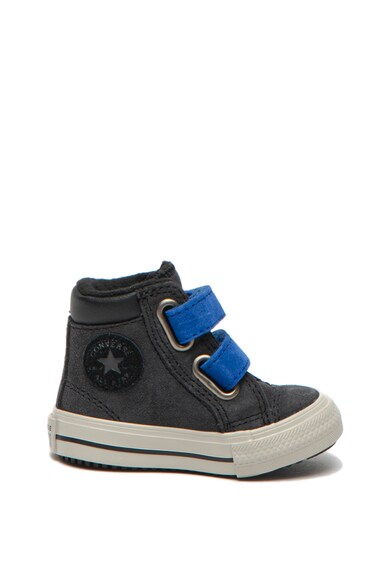 Converse Pantofi sport de piele intoarsa, cu logo si velcro Chuck Taylor All Star Fete