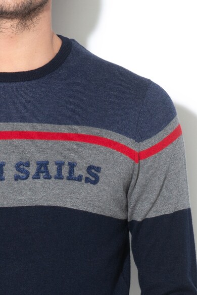 North Sails ., Gyapjútartalmú colorblock pulóver logórátéttel férfi