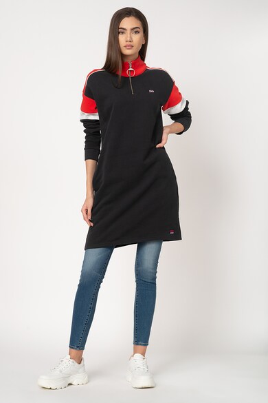 SUPERDRY Rochie tip bluza sport cu captuseala de fleece si fenta cu fermoar Femei