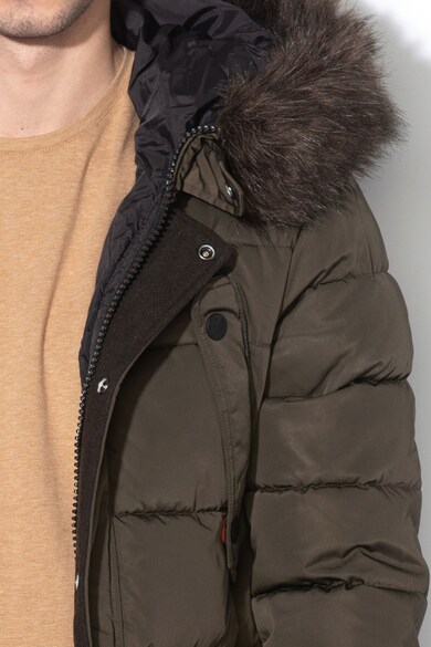 SUPERDRY Jacheta parka cu garnitura de blana sintetica si vatelina Chinook Barbati