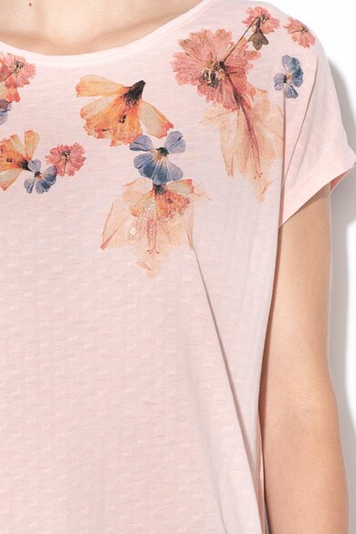 Tom Tailor Tricou cu imprimeu floral si detalii cu paiete Femei