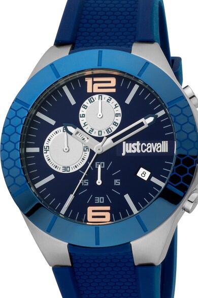 JUST CAVALLI Szilikonszíjas chrono karóra férfi