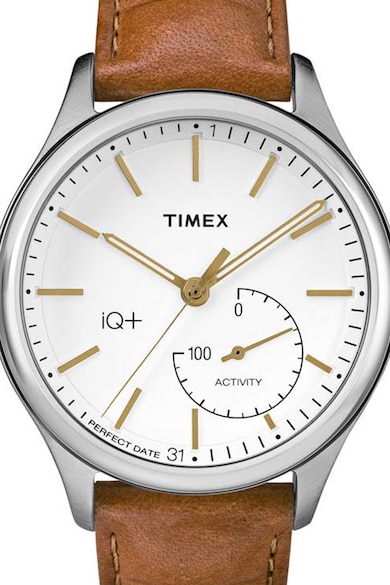 Timex Унисекс часовник с кожена каишка Мъже