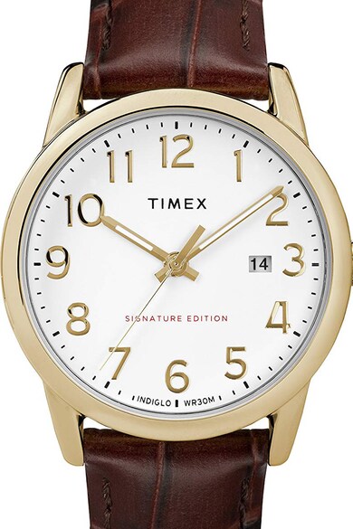 Timex Ceas unisex cu o curea de piele cu model crocodil Femei