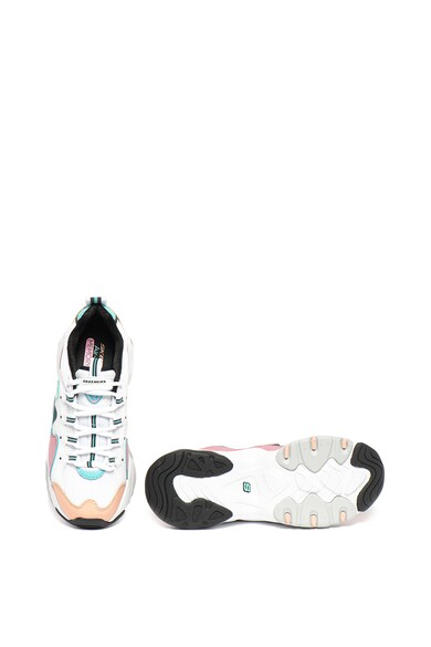 Skechers Pantofi sport din piele peliculizata cu insertii de plasa D'Lites 3.0 Femei