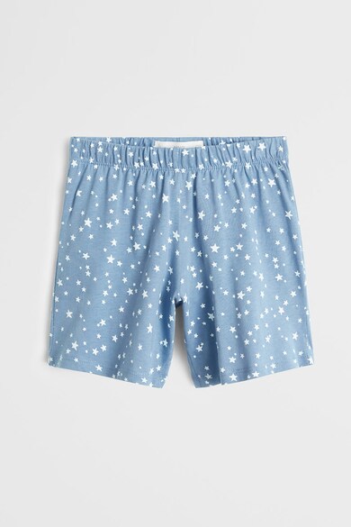 Mango Pijama cu pantaloni scurti, din bumbac organic si cu imprimeu cu stele Dreamer Baieti