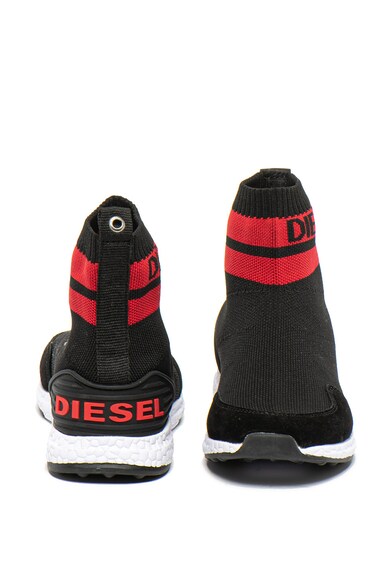 Diesel Pantofi sport din plasa tricotata, cu garnitura de piele intoarsa Brave-Runner Fete