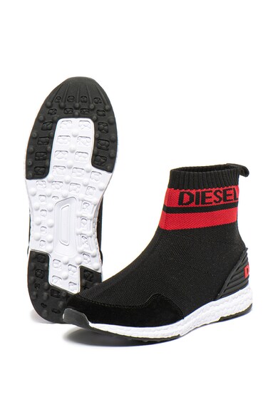 Diesel Brave-Runner kötött bebújós sneaker nyersbőr szegéllyel Fiú