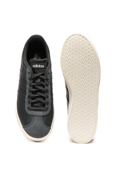 adidas Performance Pantofi sport de piele cu garnituri de piele intoarsa VL Court 2.0 Barbati
