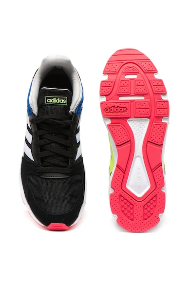 adidas Performance Pantofi sport cu garnituri de piele si piele intoarsa, pentru alergare Chaos Barbati