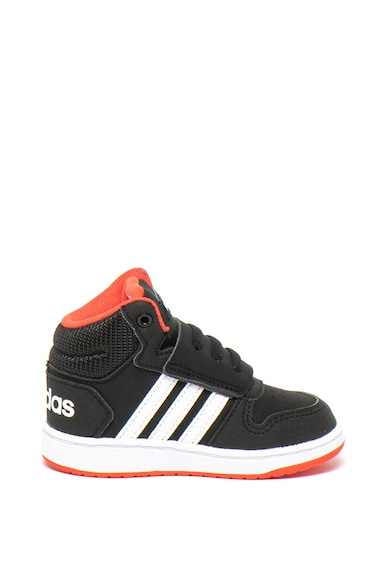 adidas Performance Pantofi sport mid-high de piele ecologica, cu velcro Hoops Fete