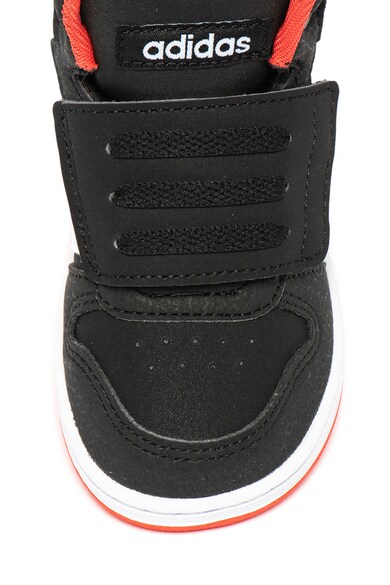 adidas Performance Pantofi sport mid-high de piele ecologica, cu velcro Hoops Fete