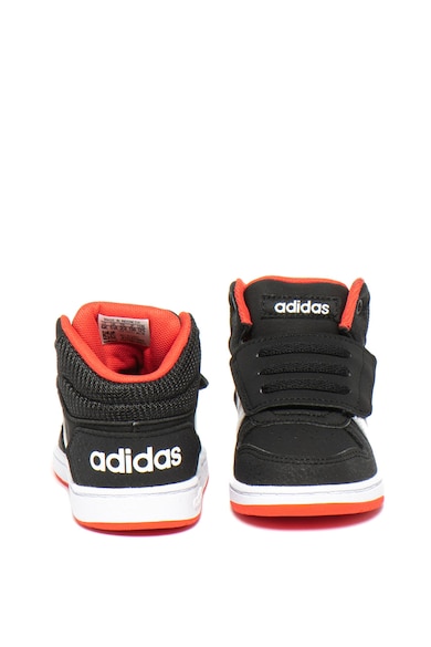 adidas Performance Pantofi sport mid-high de piele ecologica, cu velcro Hoops Fete