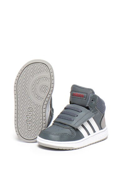 adidas Performance Pantofi sport mid-high de piele ecologica cu velcro Hoops Fete