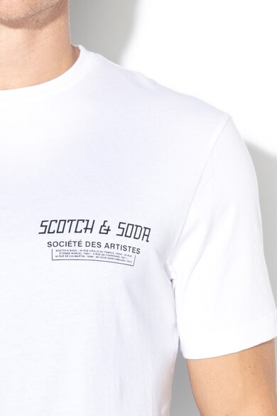 Scotch & Soda Tricou din bumbac cu imprimeu text pe partea din spate Barbati