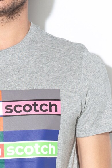 Scotch & Soda Tricou cu imprimeu logo si terminatie asimetrica Barbati