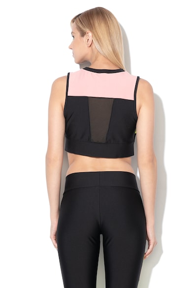 Puma Top crop cambrat cu model colorblock si dryCELL Chase Femei