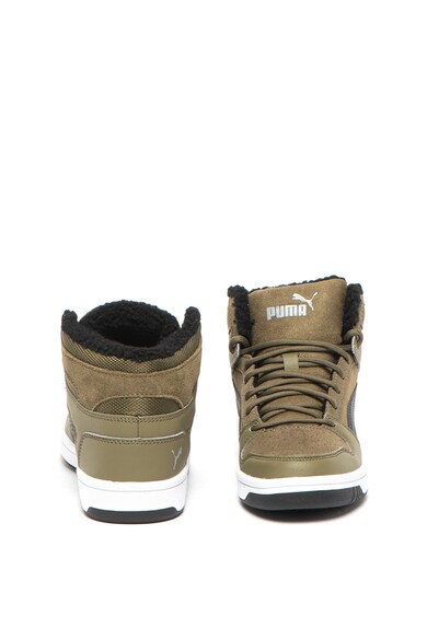 Puma Pantofi sport de piele intoarsa, cu garnituri de piele ecologica Rebound Layup Fur Baieti