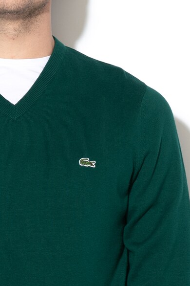 Lacoste V-nyakú finomkötött pulóver férfi