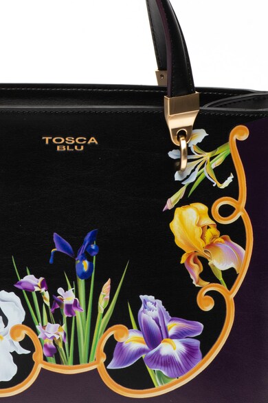 Tosca Blu Geanta de piele cu bareta de umar si imprimeu floral Iris Femei