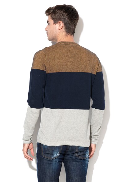 Jack & Jones Pulover cu decolteu la baza gatului si model colorblock Flash Barbati