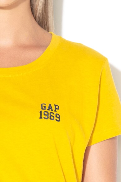 GAP Tricou cu decolteu la baza gatului si broderie logo Femei