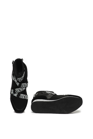 Versace Jeans Couture Pantofi sport slip-on inalti, cu garnituri de piele intoarsa Femei