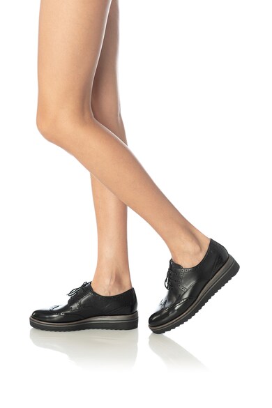 Tamaris Pantofi wedge brogue cu insertii de piele Femei