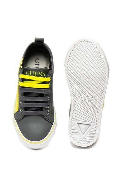 GUESS Pantofi sport de piele ecologica, cu fermoar decorativ Baieti