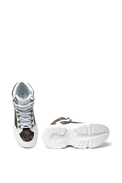 GUESS Pantofi sport mid-high de piele ecologica, cu imprimeu logo Femei