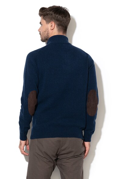 Barbour Вълнен пуловер с апликирани лакти и цип Мъже
