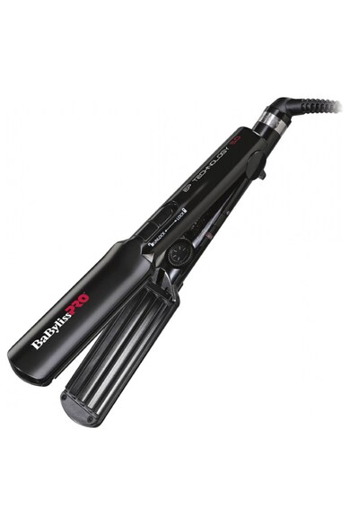 BaByliss Pro Placa de creponat parul Profesionala BaBylissPro 2658, 5 trepte, 140°-230°C, placi ceramice 38mm, Negru Femei