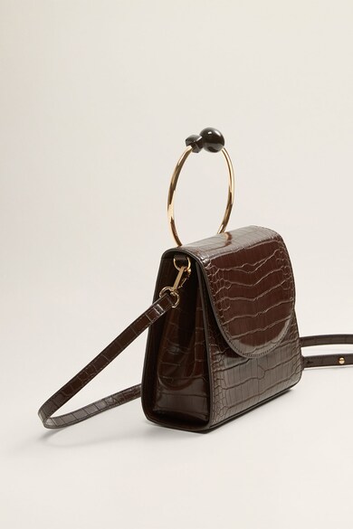 Mango Geanta crossbody mica cu aspect crocodil Albany Femei