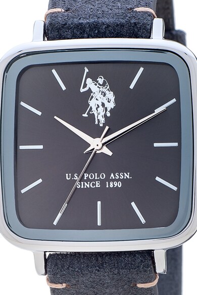 U.S. Polo Assn. Ceas analog cu o curea de piele intoarsa Barbati